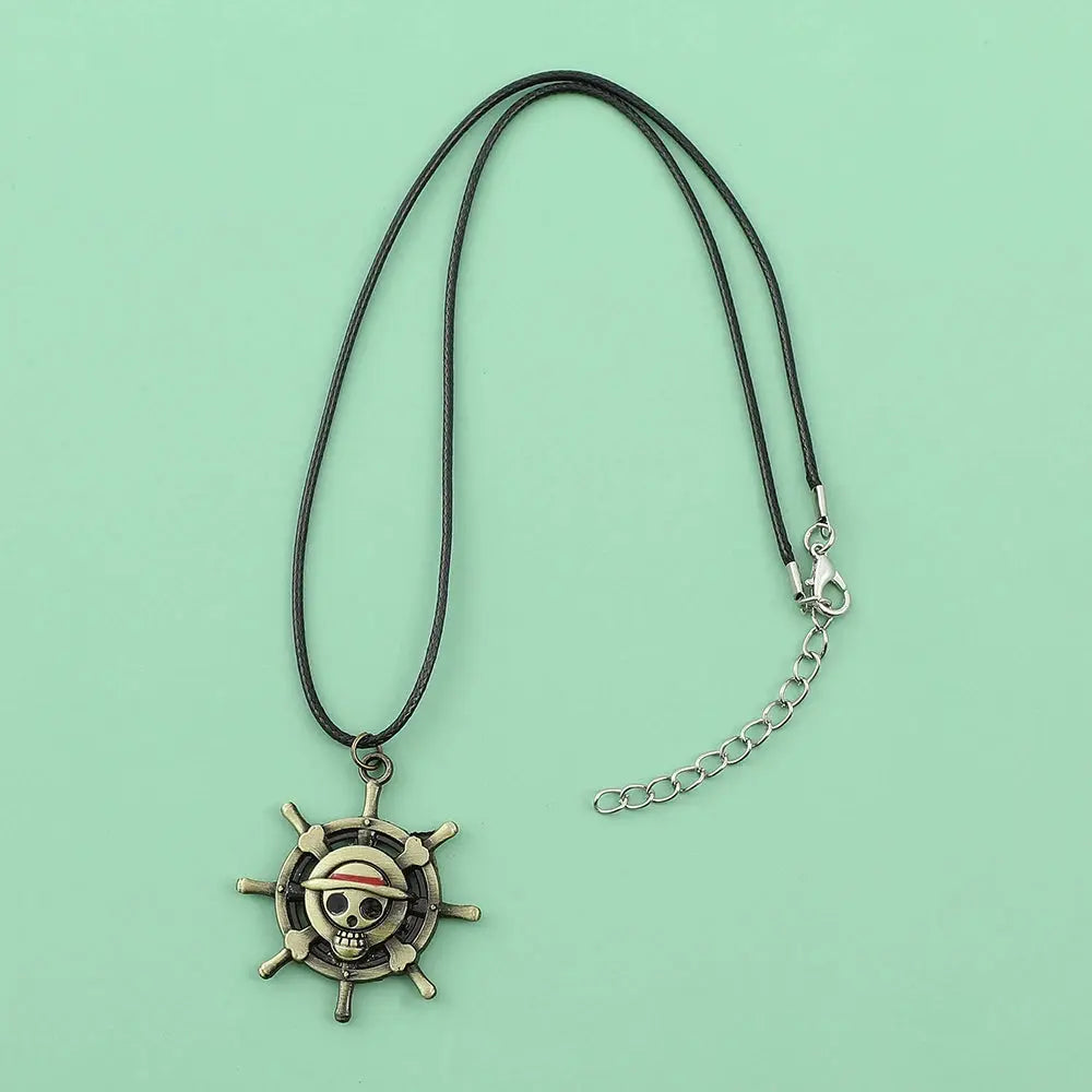 One Piece Trafalgar Law Necklace – Vintage Skull Pendant & Monkey D. Luffy Choker for Women Otaku Sora
