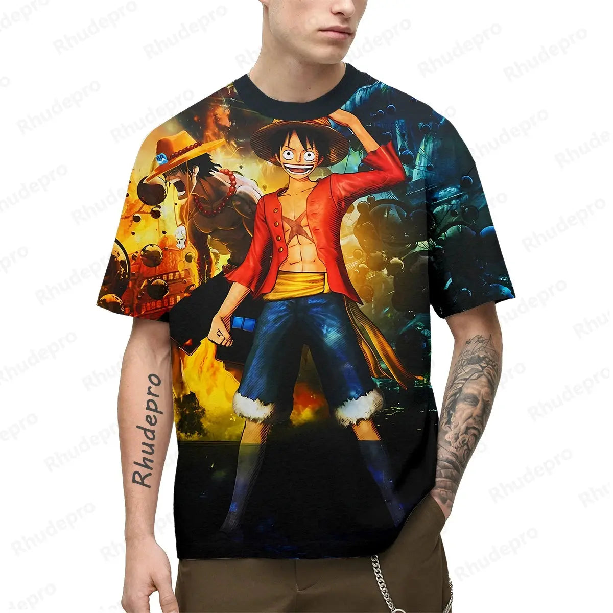 3D Japan Anime T-Shirt – Luffy Print Short Sleeve Cosplay Top.... more colors Otaku Sora