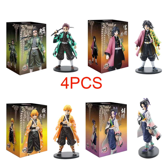 Demon Slayer - Kimetsu No Yaiba 16cm Newest Anime 4pcs Figure Set: Kamado Nezuko Action Figures PVC Model Toys Collection Doll Gift Otaku Sora