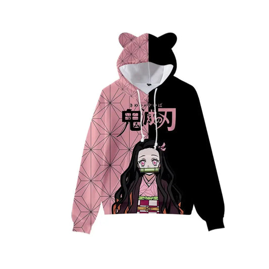 Demon Slayer Cat Ear Hoodie – Cute Anime Pullover for adult‘s Cosplay & Casual Wear... more Otaku Sora