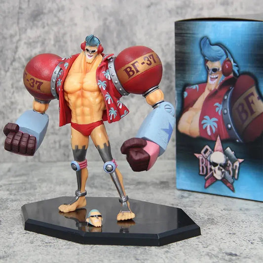 One Piece Franky 18cm Action Figure – Double Head Interchangeable PVC Collectible Otaku Sora