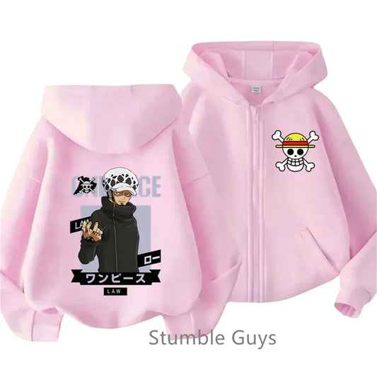 One Piece Zoro Kids Zipper Hoodie – Cartoon Print Long-Sleeved Sweatshirt.....more colors Otaku Sora