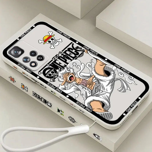 One Piece Cartoon Liquid Left Rope Phone Case for Xiaomi Redmi Note 13/12/12S/12R/11/11T/11S/10/10S Pro Plus 5G... and more Otaku Sora