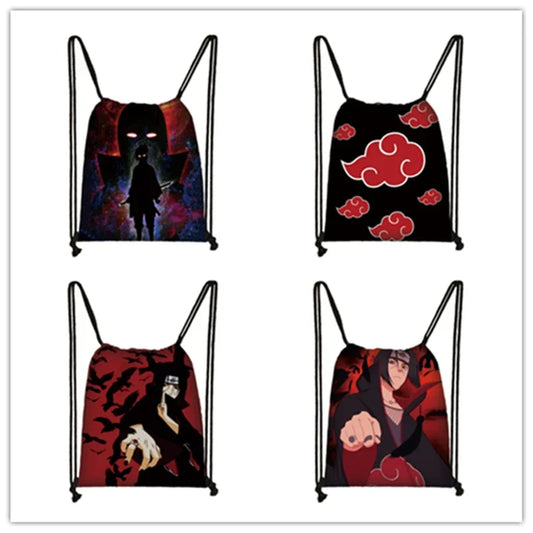 Naruto Anime Uchiha Sasuke Akatsuki Sharingan Drawstring Bag Otaku Sora