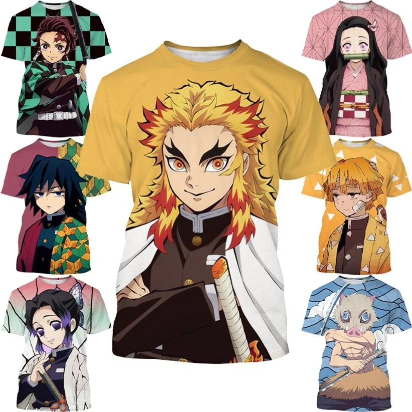 Demon Slayer - Summer Anime T-Shirt: Kimetsu no Yaiba Kamado Nezuko and Kochou Shinobu Cosplay 3D Print Fashion Short Sleeve
-1- Otaku Sora