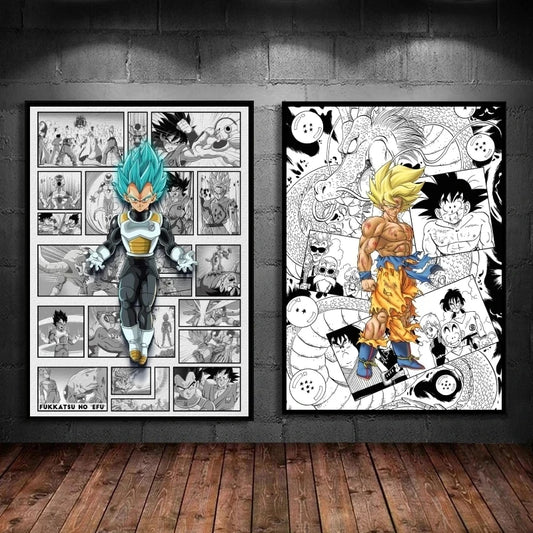 Dragon Ball Anime Goku & Vegeta Home Decor - Canvas Printing Otaku Sora