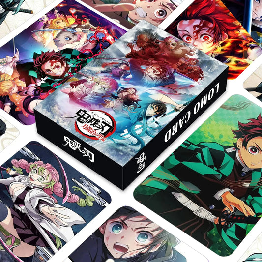 Demon Slayer & One Piece Lomo Card Set – 96pcs Anime Stickers with Postcards for Fans & Collectors Otaku Sora