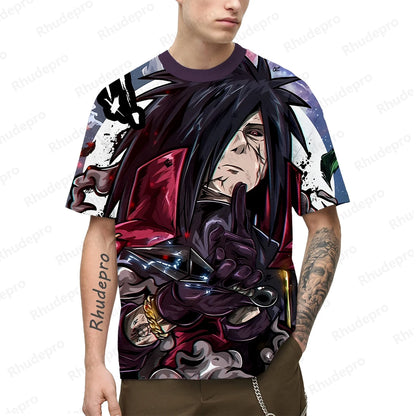 Naruto High Quality Men's and Women Y2K Fashion T-Shirt - Short Sleeve Anime Cosplay Shirt Boys and Girls -1- Otaku Sora