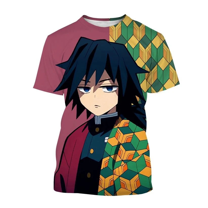 Demon Slayer - Summer Anime T-Shirt: Kimetsu no Yaiba Kamado Nezuko and Kochou Shinobu Cosplay 3D Print Fashion Short Sleeve
-1- Otaku Sora