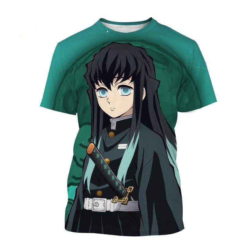 Demon Slayer - Summer Anime T-Shirt: Kimetsu no Yaiba Kamado Nezuko and Kochou Shinobu Cosplay 3D Print Fashion Short Sleeve
-1- Otaku Sora