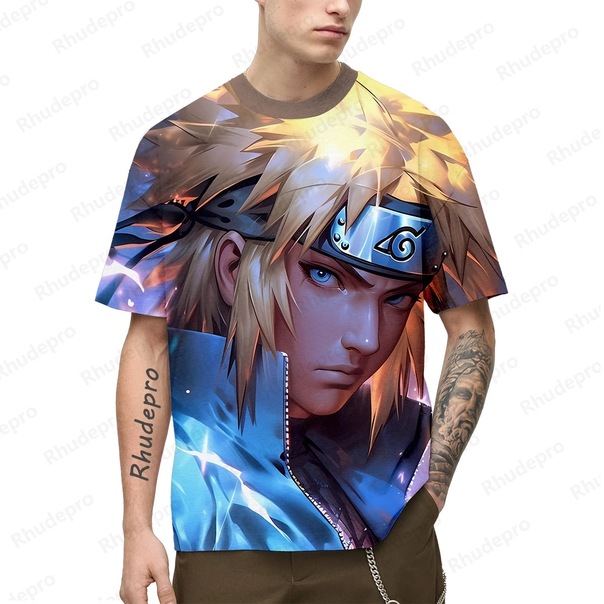 Naruto High Quality Men's and Women Y2K Fashion T-Shirt - Short Sleeve Anime Cosplay Shirt Boys and Girls -4- Otaku Sora