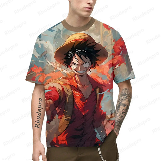 One Piece Monkey D. Luffy 3D Printed Role Play T-Shirt – Unisex Oversized Streetwear for Men, Women & Children Otaku Sora