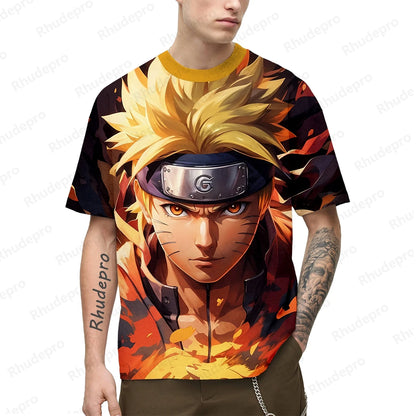 Naruto High Quality Men's and Women Y2K Fashion T-Shirt - Short Sleeve Anime Cosplay Shirt Boys and Girls -4- Otaku Sora