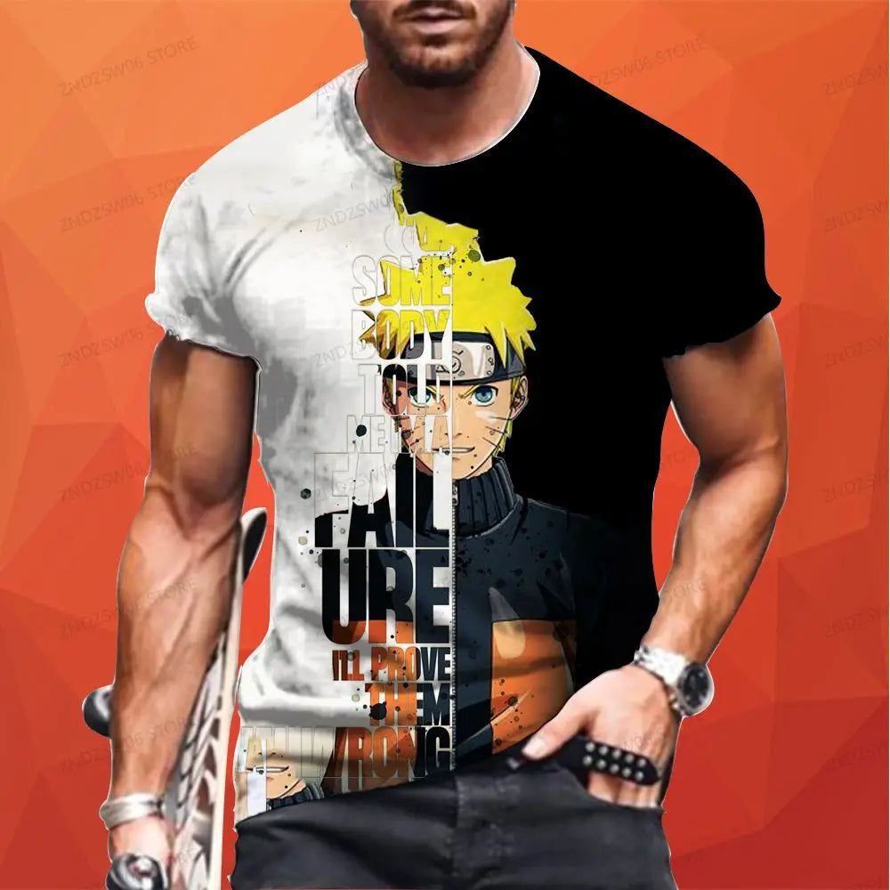 Naruto New Men's T-Shirt - Y2K Oversized Hip Hop Tops -2- Otaku Sora