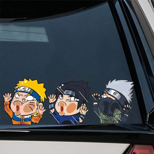 Naruto Anime Stickers - Funny Sasuke Peek Window Stickers Otaku Sora