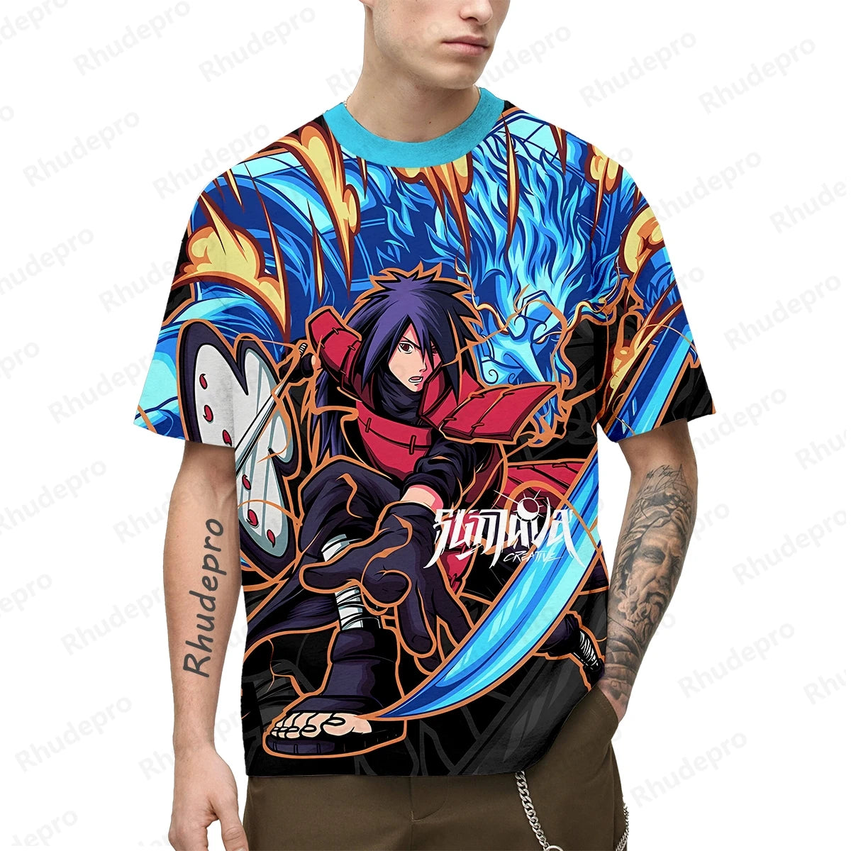 Naruto High Quality Men's and Women Y2K Fashion T-Shirt - Short Sleeve Anime Cosplay Shirt Boys and Girls -4- Otaku Sora