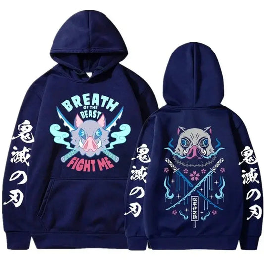 Demon Slayer Japanese Anime Hoodie – Casual Harajuku Streetwear for Men & Women Otaku Sora