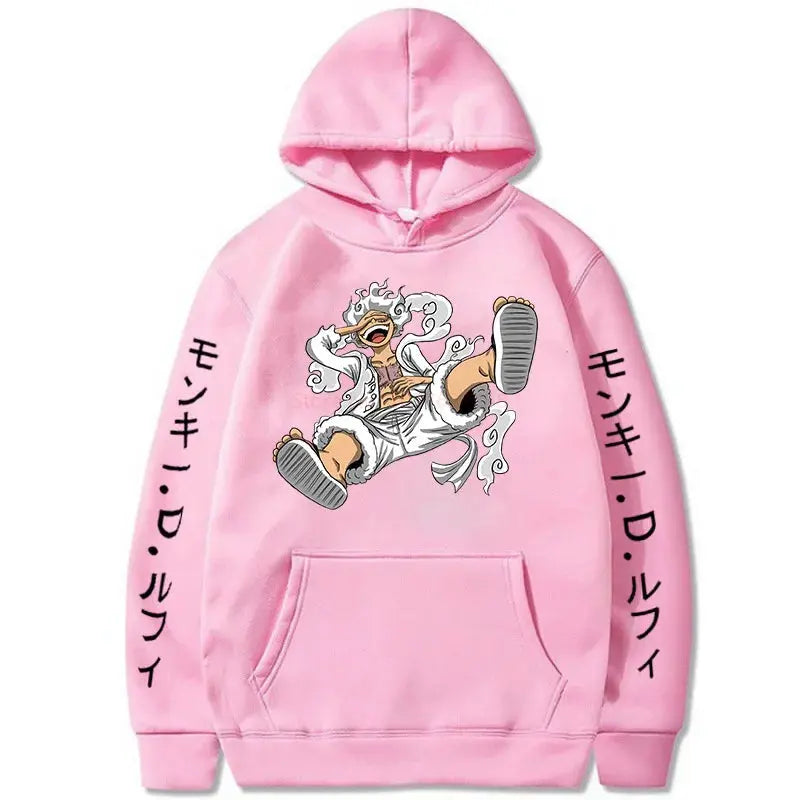 One Piece Gear Fifth Luffy Hoodie – Sun God Graphic Pullover for Autumn & Winter Otaku Sora