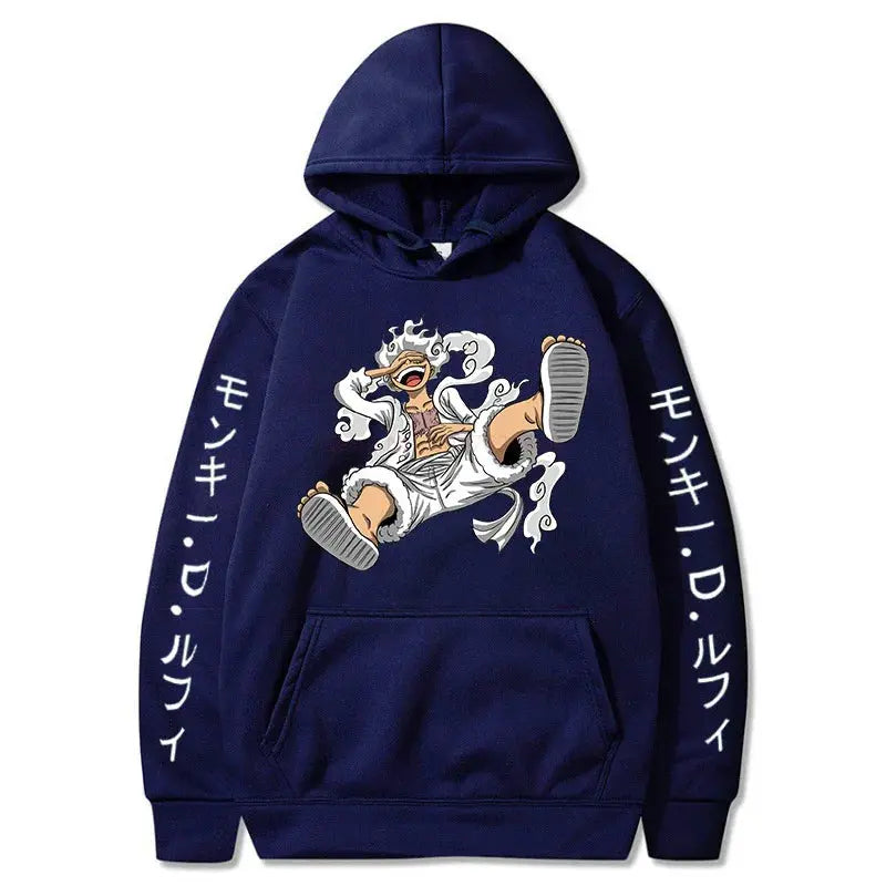 One Piece Gear Fifth Luffy Hoodie – Sun God Graphic Pullover for Autumn & Winter Otaku Sora