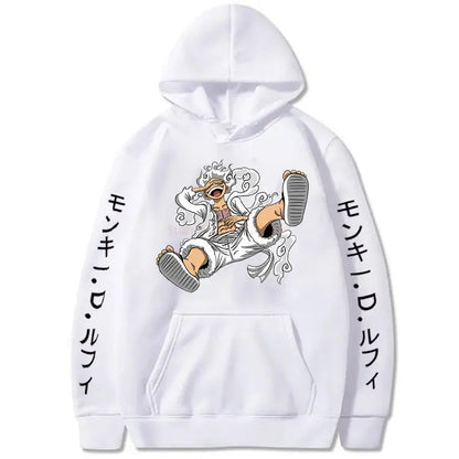 One Piece Gear Fifth Luffy Hoodie – Sun God Graphic Pullover for Autumn & Winter Otaku Sora